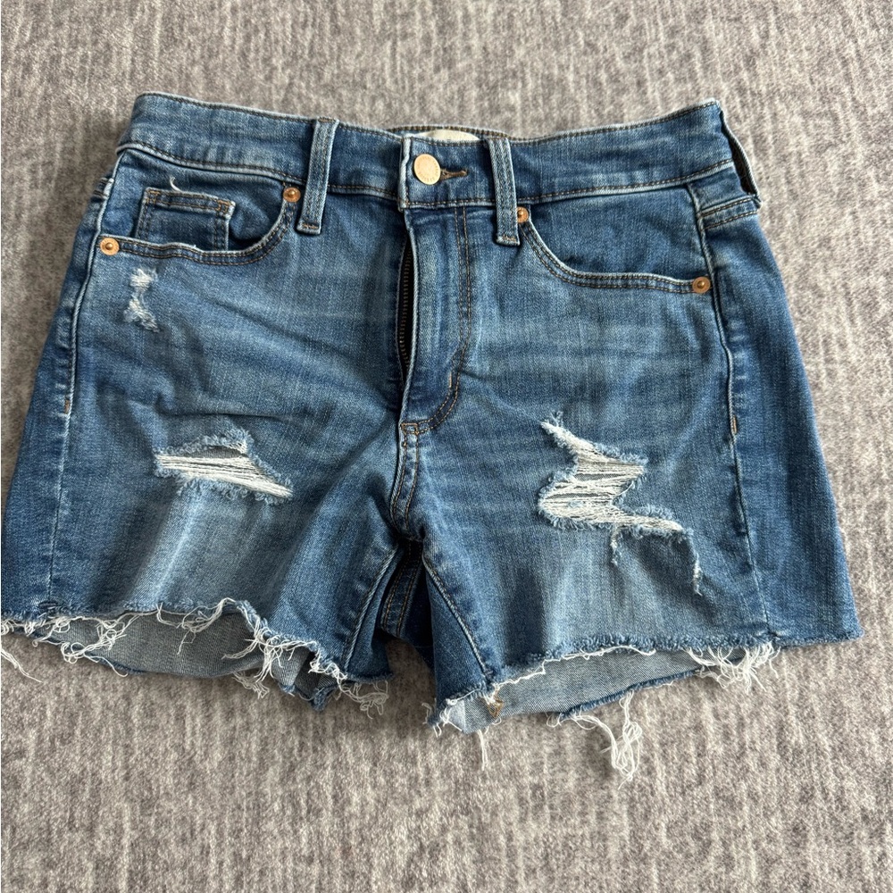 Distressed Denim Shorts